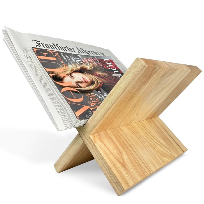 Сучасна підставка для газет з масиву дерева Папка для журналів Тримач для журналів Дерев&39яна підставка для газет Тримач для журналів та кошик для газет Зберігання журналів (натуральний)