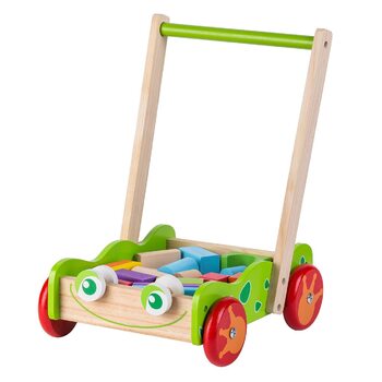 Дерев&39яні ходунки, дитячий помічник для ходьби, дерев&39яна тачка з будівельними блоками