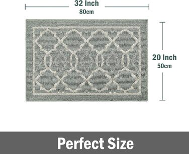 Килимок для прихожих у приміщенні, міцний низькопрофільний килимок, для використання спереду та ззаду, нековзний килимок для входу, можна прати, зелений (50x80 см) 50 x 80 см (прямокутний) зелений