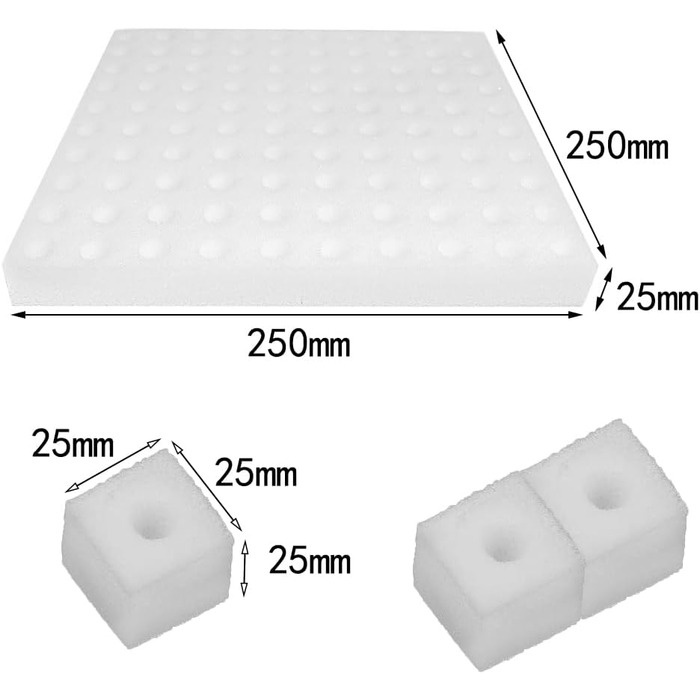 Губка для гідропоніки Zasvec 200 шт. Губки для садових інструментів для теплиць Гідропонні губки Набір для гідропонічного вирощування Гідропонна губка для росту рослин 25*25*25 мм
