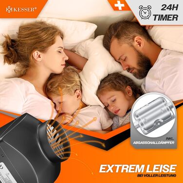 Дизельний обігрівач KESSER 8 кВт Дизельний обігрівач 12 В/24 В з таймером, РК-дисплеєм та пультом дистанційного керування Швидкий нагрів Повітряний обігрівач з глушником та термостатом (чорний, 8 кВт) Чорний 8 кВт