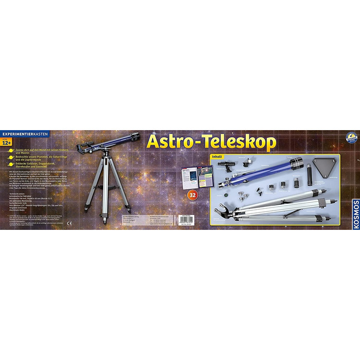 Астротелескоп Kosmos 677015, рефрактор 60/700, срібло