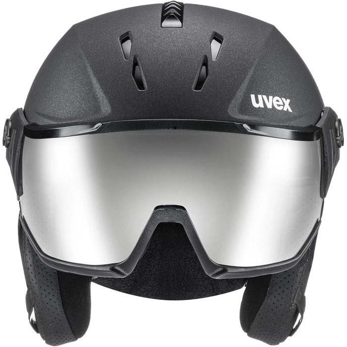 Лижний шолом для чоловіків та жінок - з козирком - індивідуально регульований розмір Чорний матовий 59-61 см