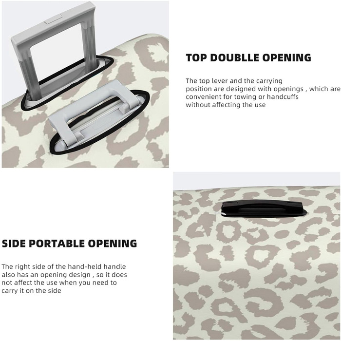 Чохол для валізи Леопард, міцний, для валіз розміром 45.7-81.3 см, коричнево-чорний, малий