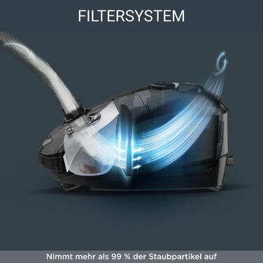 Пилосос з мішком RO3126EA Паркетний набір 900 Вт 4,5 л пилозбірник 8,8 м робочий радіус, темно-синій/сірий Будинок