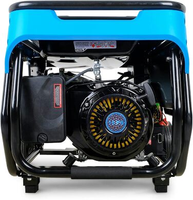 Бензиновий генератор 15 к.с. з електричним стартером Мобільний генератор 400 В 2 x 230 В 6,5 кВт 3-фазний високовольтний генератор 4-тактний бензиновий двигун 420 куб.см Тихий генератор 93 дБ(A)