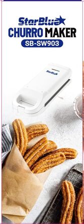 Сковорода StarBlue Churro з безкоштовною електронною книгою рецептів готуйте здорові та безмасляні чурроси всього за кілька хвилин змінний струм 220-240 В 50/60 Гц 750 Вт, вилка Великобританії, європейська вилка