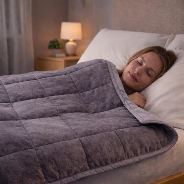 Обтяжена ковдра 6,5 кг 135x200 см зі скляними намистинами, можна прати в пральній машині, 100 бавовна, дихаюча для кращого сну