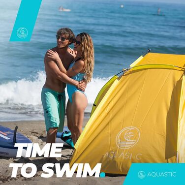 Пляжний намет AQUASTIC Concielo Легкий, компактний та захисний намет із захистом від UPF 50 120x210x120 см виготовлений з міцного поліестеру та скловолокна Ідеально підходить для пляжу Колір Сірий