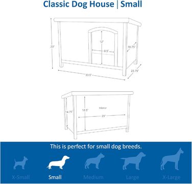 Всепогодна складна собача будка &39natura Dog House Classic Flat Roof, SM 85 58 60 см, коричнева&39 - 39551