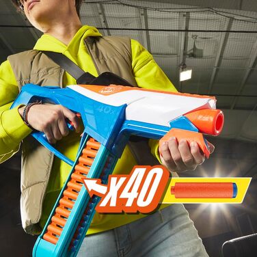 Нескінченний бластер Nerf серії N та 80 точних дротиків N1, затворна заслонка та знімний поясний магазин, бластер для просунутих гравців, хлопчиків та дівчаток