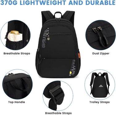 Рюкзак 40x20x25 для подорожей літаком Ryanair, розширюваний рюкзак для ноутбука 15,6 дюймів, дорожня сумка для ділових поїздок, рюкзак для ноутбука чорного кольору - 40 x 20 x 25 см