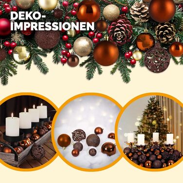 Різдвяні кульки 100 шт коричневі Deuba