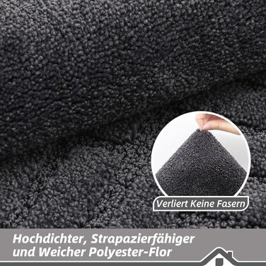 Килимок для дверей BEQHAUSE для прихожих, килимок для вхідних дверей, що миється, 80 x 120 см, килимок для прихожих, що прається в пральній машині, нековзний, килимок для передпокою, коридор, темно-сірий 80 x 120 см (прямокутний) темно-сірий