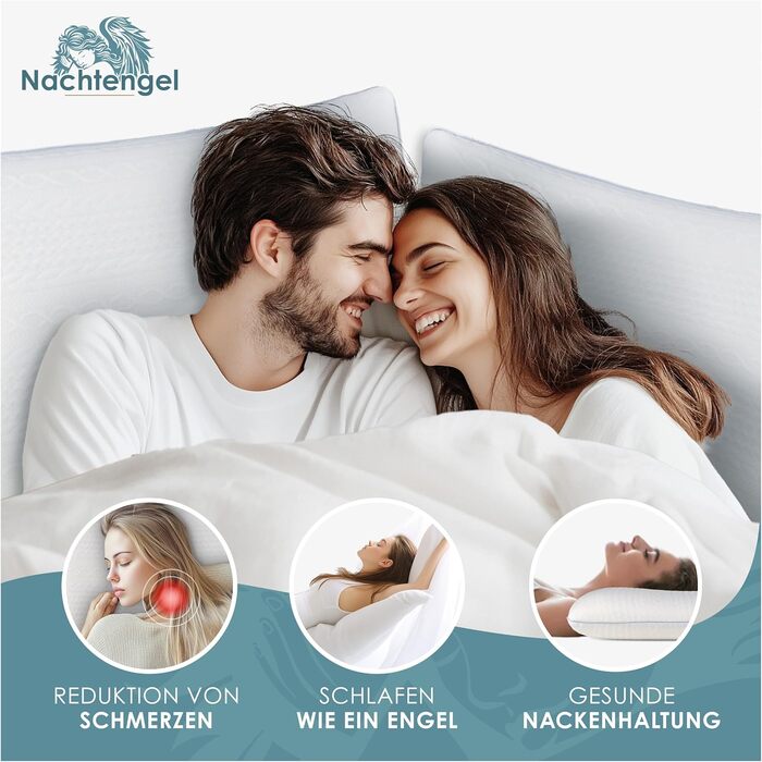 Подушка для сну - Ортопедична подушка з піни з ефектом пам&39яті, ергономічна та для полегшення болю в шиї, для всіх положень сну (на спині, животі та на боці) (, біла, висота 10 см) Висота 10 см Білий 1