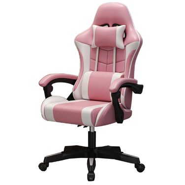 Ігрове крісло, комп&39ютерне крісло, домашній офіс, інтернет-ігри, крісло, бар, спортивне крісло-підйомник, рожевий/білий