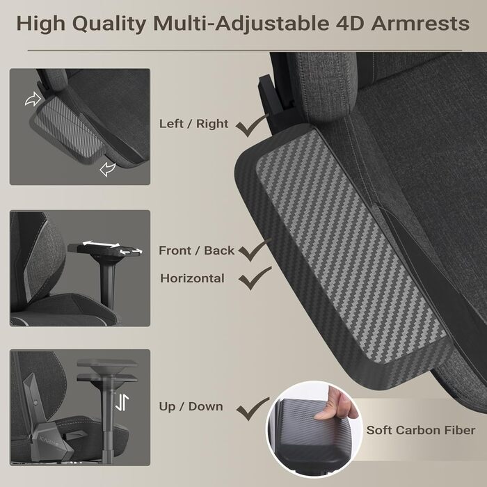 Геймерське крісло темно-сірого кольору Велике та широке, ергономічне офісне крісло з підголівником Функція нахилу 155 з механізмом блокування