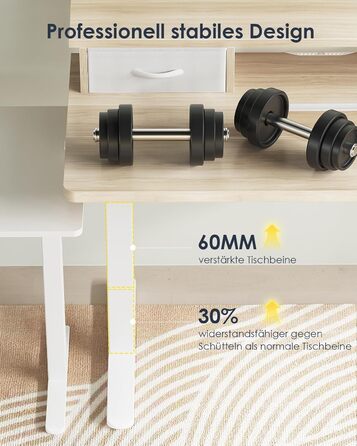 Електричний стіл OffiGo з регульованою висотою, шухлядою та USB-портом, 120 x 60 см, ергономічний комп&39ютерний стіл для роботи сидячи та стоячи, клен 120 x 60 см, бежевий