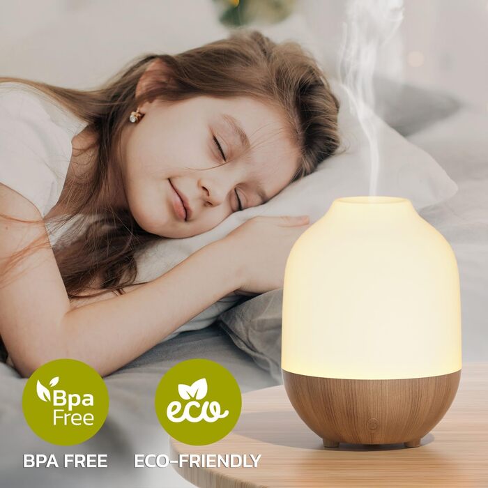 Аромадифузор SALUBRITO, ультразвуковий ароматерапевтичний дифузор для ефірних олій на 100 мл, ароматичний олійний дифузор із волокнами білого дерева, невеликий дифузор-зволожувач для йоги в домашньому офісі, подарунок для жінок