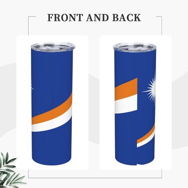 Кухоль з прямою трубочкою, дизайн прапор Маршаллових островів, дорожній кухоль з принтом, підходить для кемпінгу, офісу та дому, 590 мл