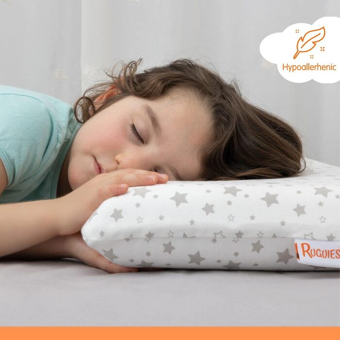 ПОДУШКИ - Дитяча подушка з піни з пам'яттю, гіпоалергенна та дихаюча - Дитяча подушка - 100 бавовняний чохол, що можна прати - Oek