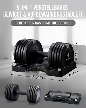 Гантелі BYZOOM FITNESS, що регулюються, 10 кг