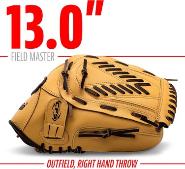Рукавичка Franklin Sports для бейсболу та софтболу - Fieldmaster для дорослих та дітей - рукавичка для кидка правою рукою для внутрішнього та зовнішнього поля, чоловіча та жіноча, 33 см Basket &39V&39 Net CAMEL