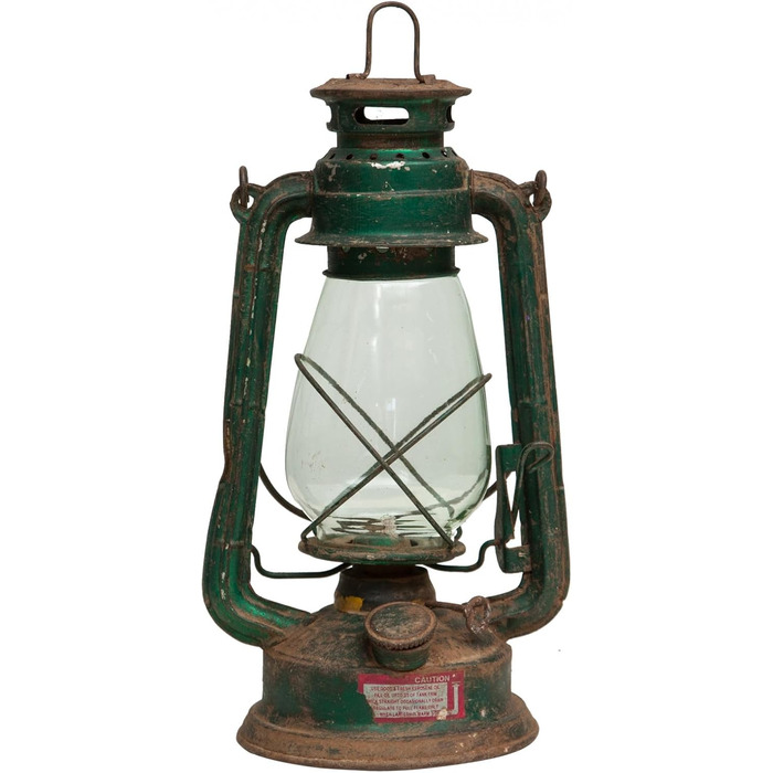 Антикварний металевий олійний ліхтар Biscottini Д15,5 x Ш15,5 x В32,5 - Центральна композиція - Домашній декор - Ліхтар у стилі шеббі-шик - Кемпінг