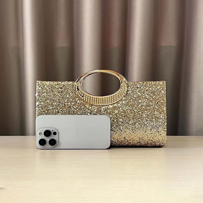 Клатч вечірній, блискуча сумочка, вечірня сумочка з камінням, сріблястий