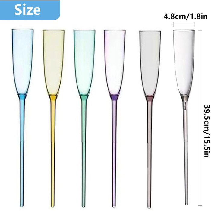 Загальні плаваючі келихи для шампанського, келихи для шампанського для басейну, 6 шт. акрилові келихи для вина, плаваючі флейти дл