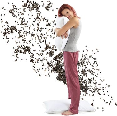 Гречана подушка для шиї 40x80 см, подушка для голови від болю в шиї, подушка для сну на боці з бавовняним чохлом, стьобана, гречана подушка для підтримки шиї 40 x 80 см