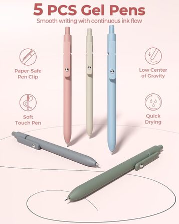 Набір шкільного приладдя Four Candies, 56 шт., естетичне, з пеналом, 6 кольорових кулькових ручок, 12 пастельних маркерів, 5 гелевих ручок з чорним чорнилом, 9 механічних олівців 0,5-2,0 мм (рожевих)