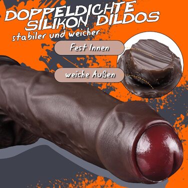 Великий анальний фалоімітатор Leyuto, силікон, XXL, з присоском, 24,5 см