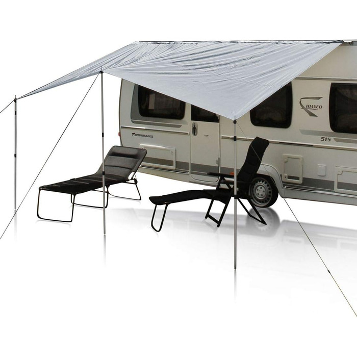 Ваш брезент для каравану GEAR Caravan Sun Sail 3 x 2,4 м Сонцезахисний навіс з палицями УФ 50 захист водонепроникний 5000 мм