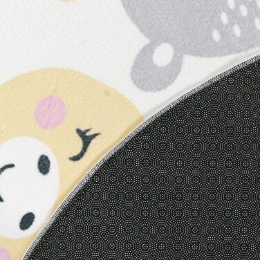 Домашній килим Дитяча кімната Дитячий килим Миється Хлопчик Дівчинка Ігровий килимок Круглий Сучасні тварини зоопарку, Розмір 120