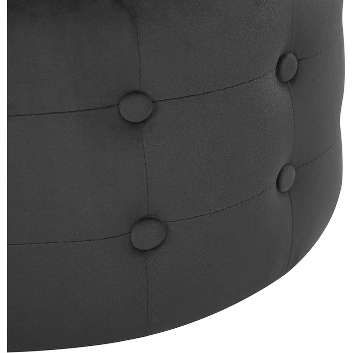 Сучасний пуф з оксамитової тканини, декоративний стьобаний круглий чорний, тампа