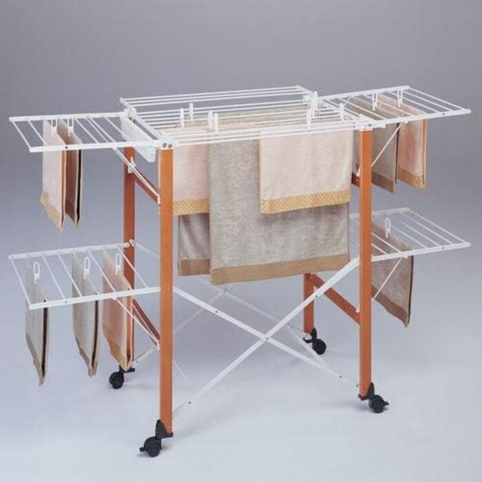 Складаний кінь для одягу, 105 x 80 x 174 см, дерево, горіх