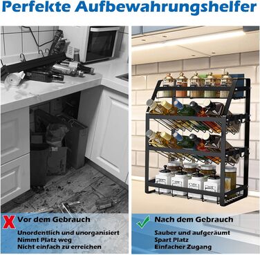 Стійка для спецій 4 рівні металевої полиці кухонний органайзер стояча підставка для спецій кухонна полиця для зберігання спецій для більшості банок для спецій типу B