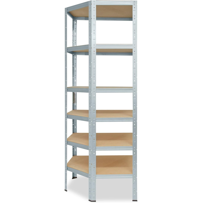 Кутова полиця 200x90x60 см Міцна оцинкована металева полиця настільна 6 полиць вантажопідйомністю 145 кг кожна / Кутова полиця Міцна кутова полиця / Вставна полиця