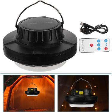 Сонячний кемпінговий ліхтар Hemobllo з регульованим портативним ліхтарем для кемпінгу, кемпінгу та намету, акумуляторний, USB-кабель, аварійне освітлення