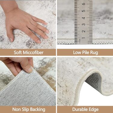 Килимова доріжка Famibay 80x300 см Бежева килимова доріжка для передпокою, що миється, нековзка, кухонна килимова доріжка для передпокою, довга кухонна доріжка, сучасна для передпокою, кухні, спальні, вітальні, бежево-коричнева 80 x 300 см