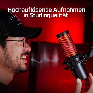 Мікрофон для ігор, потокового мовлення та подкастингу, датчик вимкнення, світлодіодне підсвічування, запис 24 біт/96 кГц, 4 полярн