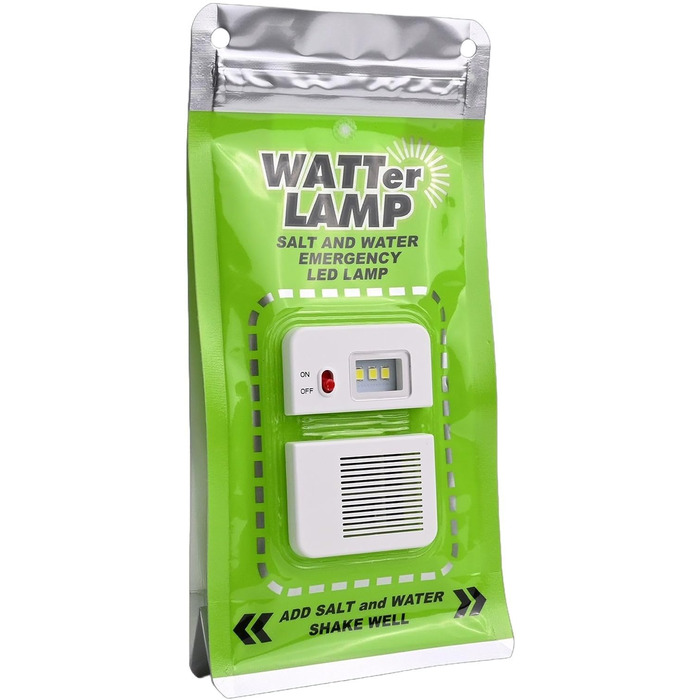 Світлодіодний ліхтар для морської води - не потребує батарейок та зарядки, яскравість 50 люмен, 140 годин роботи, для кемпінгу, надзвичайних ситуацій та використання на свіжому повітрі, 20,3 x 10,2 см, шнурок у комплекті