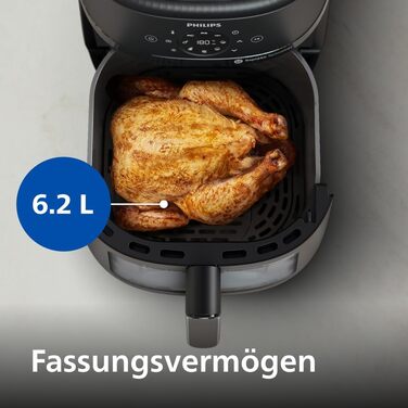Аерофритюрниця Philips Airfryer серії 2000, чорна, 6.2 л, одна чаша, Gen 2