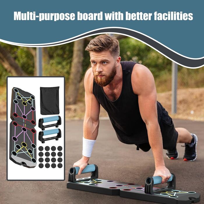 Дошка для віджимань Портативна дошка для віджимань Дошка для м&39язів живота Стійка для м&39язових пластин з поліпропілену, силове обладнання для тренувань Рама для віджимань для грудей, трицепсів та спини, ідеально підходить для дому та