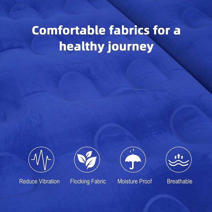 Надувний матрац Vinteky для позашляховика, мінівена, розкладне ліжко з насосом та 2 подушками для автомобіля, відпочинку, подорожей, кемпінгу, басейну, парку, пляжу (синій)