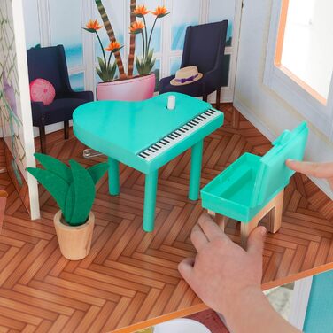 Дерев&39яний ляльковий будиночок KidKraft Camila з меблями та аксесуарами, ігровий набір з котом, ліфтом та басейном для ляльок 30 см, іграшка для дітей віком від 3 років, 65986 - ексклюзивно на Storeo