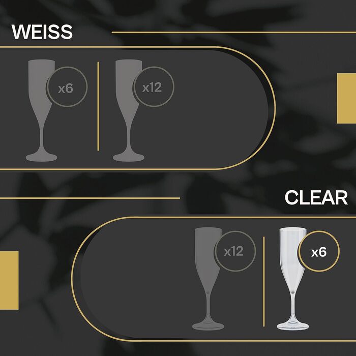 Келихи для шампанського пластикові дешеві пластикові одноразові, набір з 12 шт. ультрастійкий Tritan, твердий пластик, келих для ш