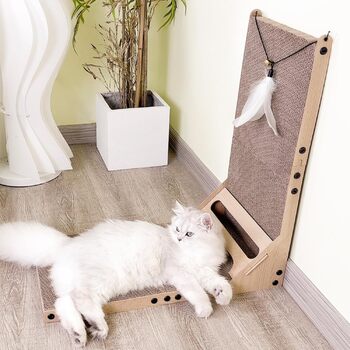 Когтеточка для котів Mora Pets, картонна когтеточка, збільшити, 59 см, когтеточки для котів, L-подібні когтеточки, високоякісні когтеточки з м&39ячиками, гофрований картон, когтеточки, меблі для котів, картонні когтеточки, розмір