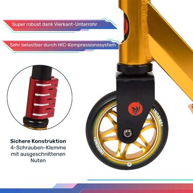 Трюковий самокат Insane2, трюковий самокат з підшипниками ABEC 9, самокат зі стрічкою, колеса 110 мм з алюмінієвими ободами, самок